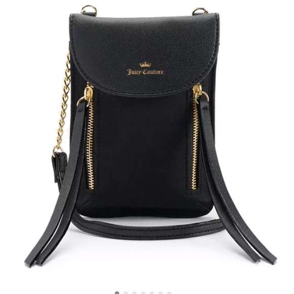 Juicy Couture | Bags | Juicy Couture Cellie Black Leather Crossbody Bag ...